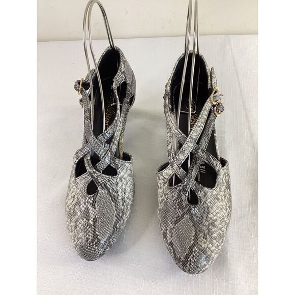 Angel Steps Closed Toe Mock Animal Pattern Short Heel Pump Size 8 NWOT - Picture 4 of 9